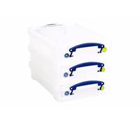 Really Useful Box Lot de 3 boîtes de rangement de 4 l - Pour papier A4 - Transparent