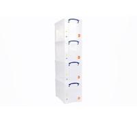 Really Useful Box Lot de 4 boîtes de rangement en plastique Transparent 24 l