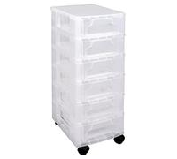 Really Useful Box Tour de rangement fine en plastique avec tiroirs 6 x 3,5 l