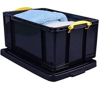 Really Useful Ref 64L Boite à archives solide et légère Plastique recyclé Superposable 64 litres Noir 440 mm x 710 mm x 310 mm