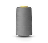 Realm Lot de 4 bobines de fil en polyester pour machine à coudre Simple - Longueur 4 572 m - Blanc Noir Naturel Bleu marine Rouge (Gris clair)