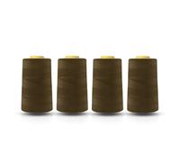 Realm Machine à Coudre Surjeteuse Fil en Polyester x Quatre Cônes de 5000 Yards Blanc Noir Naturel Bleu Marine Rouge Gris (Kaki Clair)