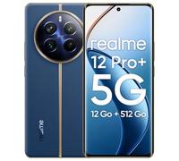 realme 12 Pro+ 5G Téléphone Portable Android 12 Go de RAM 512 Go de ROM, Smartphone 6,7", Appareil Photo 64 MP, Qualcomm Snapdragon 7s Gen 2 5G, écran incurvé AMOLED 120 Hz, sans Adaptateur, Bleu