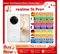Realme 14 Pro + 5G Téléphone portable Sony IMX896 OIS Caméra 3X Periscope Snapdragon ® Jeu de puces 7s Gen 3, 5260mAh, 50MP, 120HZ, 80W, Charge 8GB+256GB-White 5260mAh