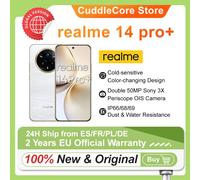 Global Version realme 14 Pro+ 5G Smartphone Snapdragon7s Gen 3 Batterie 5260mAh 80W SUPERVOOC Charge Sony 3X Periscope OIS Camera Suède gris