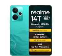 realme 14T 5G Téléphone Intelligent 8 + 256 Go, Chipset 5G Dimensity 6300, Batterie Titan de 6 000 mAh, Charge Rapide de 45 W, Écran e-Sport AMOLED 120 Hz, IP69, NFC, Vert T(Pas d'adaptateur)