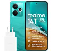 realme 14T 5G Téléphone Portable, 8+ 256 Go Smartphone, Dual SIM, Chipset 5G Dimensity 6300, Batterie de 5260mAh, Écran Esport AMOLED 6,67" 120 Hz, IP69, NFC, Vert Surf (Adaptateur 45W Inclus)