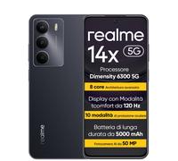 realme 14X 5G Téléphone Intelligent 6+128 GB, 5G Dimensity 6300, 120 Hz l’écran, Résistance aux Chocs de qualité Militaire, Appareil Photo I.A. de 50 MP, Batterie de 5 000 mA·h, Noir