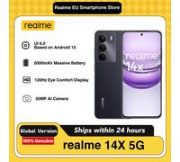 realme 14X 5G AI Phone, Version Globale, Android 15, Processeur Mediatek Dimensity 6300, Batterie Grande Capacité 5000mAh Black