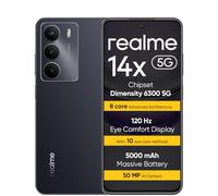 realme 14X 5G Téléphone Intelligent 8+256GB, 5G Dimensity 6300, 120 Hz l’écran, Résistance aux Chocs de qualité Militaire, Appareil Photo I.A. de 50 MP, Batterie de 5000 mAh, Noir(Pas d'adaptateur)