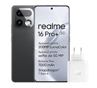 realme 16 Pro+ 5G Smartphone, 8Go+256Go, Écran Curved AMOLED 144Hz 6,8", Batterie 7000mAh, Caméra 200MP OIS, IP69K, Charge Rapide 80W, Double SIM, Next AI, Gris (avec Adaptateur)