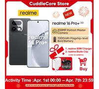 realme 16 Pro Plus 5G Smartphone Global Version Snapdragon 7 Gen 4 200MP Camera 7000mAh Battery 6.8'' AMOLED 144Hz Curved Screen 8GB+256GB Master Grey