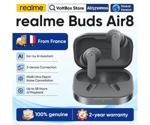 realme Buds Air 8 Wireless Bluetooth Earphone Global Version Earphone For Smartphone realme 16 Pro Plus realme GT 8 Pro 55dB 58 Hours Battery Life Master Gray