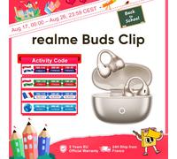 realme Buds Clip 2026 nouveau casque OWS ai 85db 36h autonomie de la batterie adaptée smartphone realme GT 8 pro realme 16 Pro plus bt5.4 IP55 Titanium Black