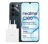 realme C100 5G Smartphone 4+256GB, Écran 6,8" 144Hz, 6600mAh et Charge 45W, Téléphone Portable Android 16, Appareil Photo 50MP AI, IP64, NFC, Vert, Version EU