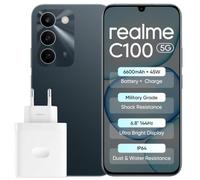 realme C100 5G Smartphone 4+256GB, Green | Batterie 6600mAh et Charge rapide 45W, avec 6.5W rapide inversée, Écran de 6,8 pouces à 144 Hz, MediaTek Dimensity 6300