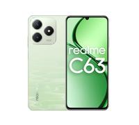 realme C63 4G, cuir végétalien de haute qualité, ultra mince, écran confort 90Hz, résistance à l'eau IP54, gestes d'air, batterie 5000mAh (vert jade)