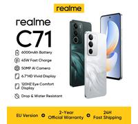 Realme C71 4G Smartphone EU Version, 6,67 pouces 120Hz, 6000mAh Batterie massive 45W Charge rapide, Caméra AI 50MP, Unisoc T7250 Octa-core vert