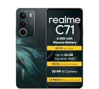 realme C71 Smartphone 6+128 GB, Batteria da 6.000 mAh, Ricarica rapida da 45 W, Display Con Comfort visivo da 120 Hz, Green