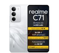 realme C71 Smartphone 6+128 Go, Batterie de 6 000 mAh, Charge rapide 45 W, Écran 120 Hz Eye Comfort Display, White