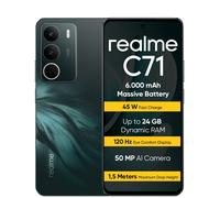 realme C71 Smartphone 6+128 Go, Batterie de 6 000 mAh, Charge rapide 45 W, Écran 120 Hz Eye Comfort Display, Green