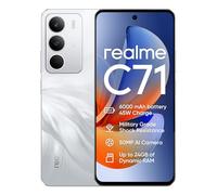 realme C71 Smartphone 6+128 Go, écran LCD HD de 6,67", 120 Hz, batterie 6000 mAh, charge rapide 45 W, appareil photo principal 50 MP, téléphone portable double SIM 4G, blanc plume