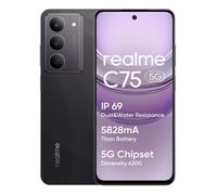 realme C75 5G Smartphone 8+256 Go, IP69, Batterie 5828 mAh, Chipset Dimensity 6300 5G, Appareil Photo Ultra Nét 50MP, Écran Eye Comfort 120Hz, Noir.