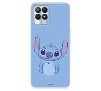 Realme Étui pour Realme 8i - Realme Narzo 50 Officiel de Lilo & Stitch Stitch Bleu Transparent pour protéger votre téléphone - Coque Realme en silicone souple avec licence officielle Lilo & Stitch