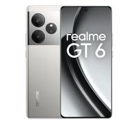 realme GT 6 5G Smartphone 16+512 GB,Chipset Snapdragon® 7+ 3e gén. de qualité supérieure, Hyper écran 6 000 nits,Appareil Photo Sony LYT-808 avec OIS,Batterie puissante de 5 500 mAh,Argent Fluide
