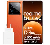realme GT 7 Pro 5G Smartphone 12+256 Go, Processeur Snapdragon 8 Elite, AI Ultra Clear Snapcamera 6,78 Pouces 120 Hz RealWorld Eco, Batterie 6500 mAh, IP69, Android 15, Orange (Adaptateur Inclus)