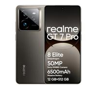 realme GT 7 Pro 5G Smartphone 12+512 GB, Chipset Snapdragon® 8 Elite,Carga SUPERVOOC de 120 W,Batterie Titan de 6 500 mAh, IP69,Déverrouillage sous-Marin, Gris(no Adapter)
