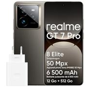 realme GT 7 Pro 5G Smartphone, 12 Go + 512 Go, AI Display RealWorld Eco², Batterie 6500 mAh, Qualcomm Snapdragon 8 Elite, Triple caméra arrière de 50 MP, Mobile Selfie de 16 Mpx, Gris
