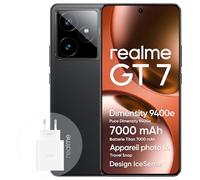 realme GT 7 Smartphone 5G 12+256 Go, chipset Phare Dimensity 9400e, Batterie Titan 7000 mAh, écran 6000 nits, Appareil Photo 50 Mpx IMX 906 OIS, planificateur AI, IP69, IceSense Noir
