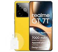 realme GT 7T 5G Smartphone 12+512 Go, processeur Dimensity 8400-MAX, Batterie Titan 7000 mAh, écran 6,78" 1,5K 120 Hz, caméra de Voyage IA Snap, IP69, IceSense Jaune