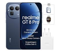 realme GT 8 Pro 5G Smartphone 16+512 Go, Snapdragon 8 Elite Gen 5, 200MP Ultra Clarity, écran 6.79" AMOLED QHD+ 144 Hz, 7000 mAh, Charge sans Fil 50 W, avec 120W Chargeur, Bleu(Version EU)