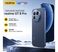realme GT 8 Pro 5G Version Européenne Processeur Snapdragon 8 Elite Gen 5 Appareil Photo Téléobjectif Ultra Clarity 200MP Batterie 7000mAh Chargeur 120W Blue