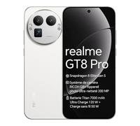 realme GT 8 Pro Smartphone 5G, 16 Go + 512 Go, écran AMOLED 2K 144 Hz de 6,79 Pouces, Snapdragon 8 Elite Gen 5, système Photo RICOH GR, téléobjectif 200 MP, Batterie 7000 mAh, Blanc