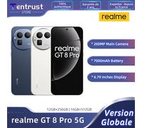 Realme GT 8 Pro Version mondiale 5G Smartphone Snapdragon 8 Elite Gen 5 CPU 200MP téléobjectif Ultra clarté batterie 7000mAh 120W Ultra Charge Bleu