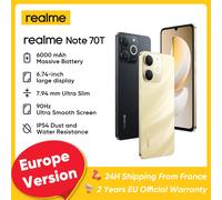 Realme Note 70T 4G Smartphone, Unisoc T7250 octa-core, batterie 6000mAh, écran 90Hz 720x1600Pixels de 6,74 pouces, charge rapide de 15W, caméra 50 MP, téléphone portable Android 15 IP54 Or