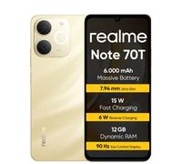 realme Note 70T Smartphone 4+128 GB, Batterie de 6 000 mAh, Rechargement rapide à 15 W avec charge inversée à 6 W,or
