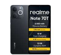realme Note 70T Smartphone 4+64 GB, Batterie de 6 000 mAh, Rechargement rapide à 15 W avec charge inversée à 6 W,noir
