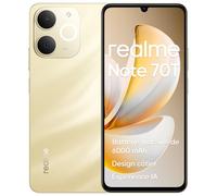 realme Note 70T Smartphone 4+64 Go, écran HD 90 Hz de 6,75 Pouces, Batterie Grande Capacité 6000 mAh, Protection ArmorShell, Processeur Octa-Core T7250, Next AI, IP54, Or Plage, sans Chargeur