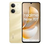 realme Note 70T Téléphone Portable,Batterie de 6000mAh,Protéger ArmorShell,6,74" 90Hz Écran,4GB+128GB Smartphone,Dual SIM Android 15,IP54,Gold
