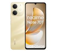 realme Note 70T Téléphone Portable,Batterie de 6000mAh,Protéger ArmorShell,6,74" 90Hz Écran,4GB+256GB Smartphone,Dual SIM Android 15,IP54,Gold