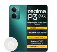 realme P3 5G Smartphone 12+512 GB, Processeur Snapdragon® 6 Gen 4 5G, Batterie Titan de 5260mAh, Charge Rapide de 45W, AMOLED da 120Hz, 2000 nits Luminosité maximale, IP69, Green