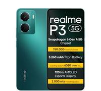 realme P3 5G Smartphone 12+512 GB, Processeur Snapdragon 6 Gen 4 5G, Batterie Titan de 5260mAh, Charge Rapide de 45W, AMOLED da 120Hz, 2000 nits Luminosité maximale, IP69, Green