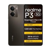 realme P3 5G Smartphone 12+512 GB, Processeur Snapdragon 6 Gen 4 5G, Batterie Titan de 5260mAh, Charge Rapide de 45W, AMOLED da 120Hz, 2000 nits Luminosité maximale, IP69, Grey