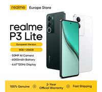 realme P3lite, smartphone version globale, batterie 6000 mAh, chipset OCTA-CORE, charge rapide 15W, 360 ° NFC, Ultra Li BLANC