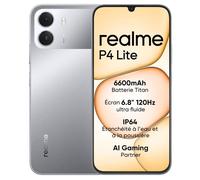realme P4 Lite Smartphone, 4+128 GB, Batterie Titan 6600mAh, Écran 6.8"" 120Hz, Jusqu’à 12 Go RAM Dynamique,Gris