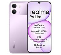 realme P4 Lite Smartphone, 4+64 GB, Batterie Titan 6600mAh, Écran 6.8"" 120Hz, Jusqu’à 12 Go RAM Dynamique,Violet